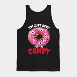 Just Here For Candy I Halloween Party Donut Halloween Tank Top